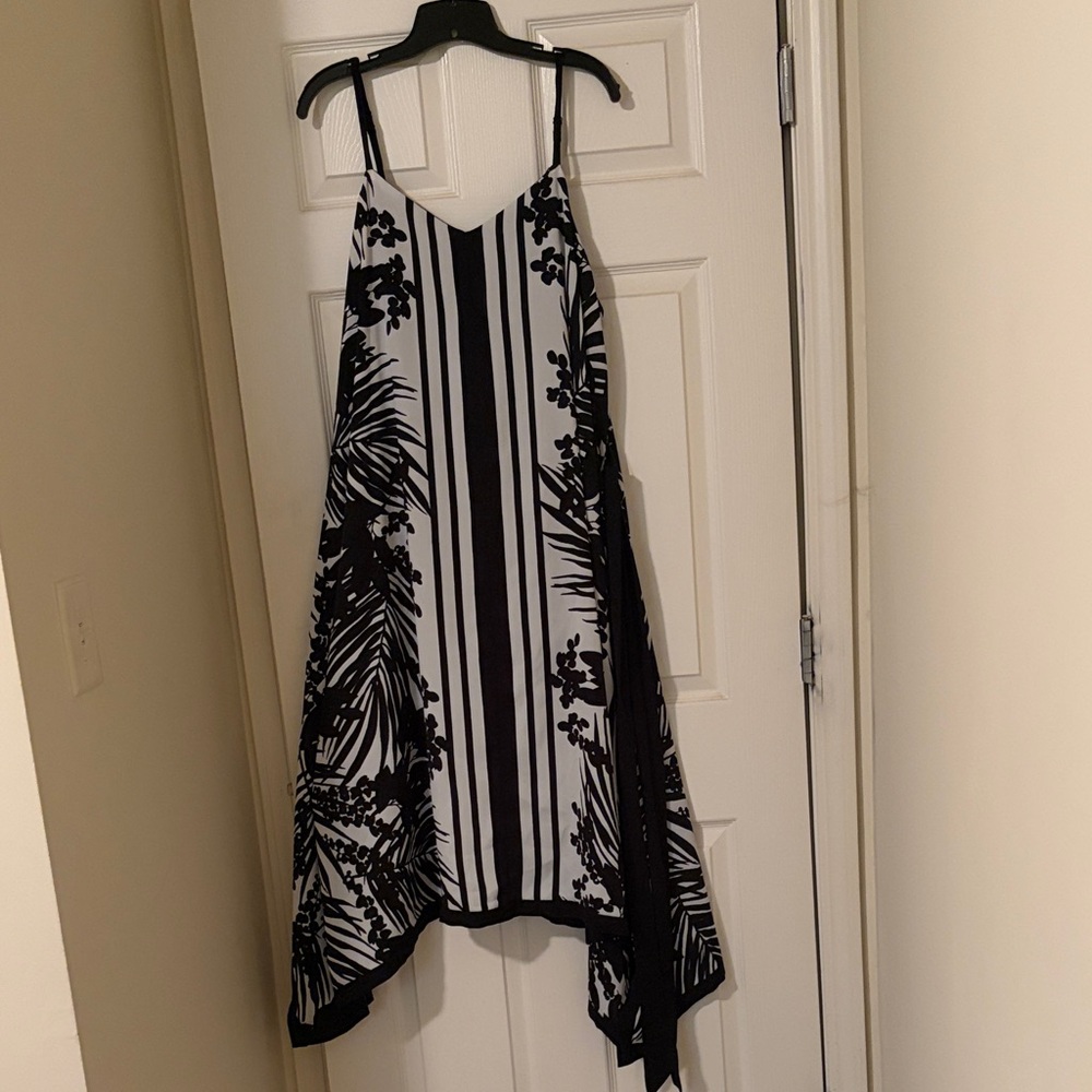 Lane Bryant Black and White High Low Dress